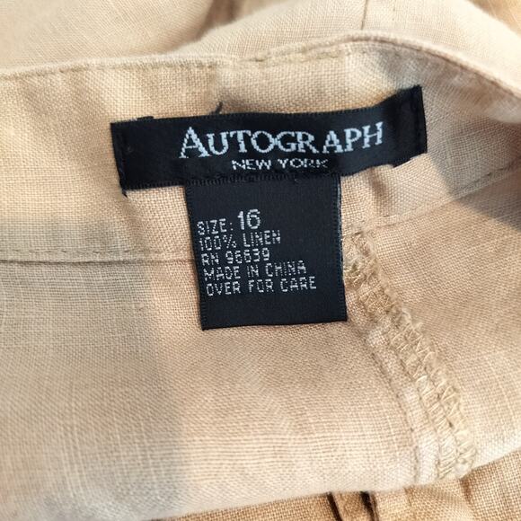 Autograph New York Linen Maxi Skirt Button Up Beige Natural - Picture 9 of 9
